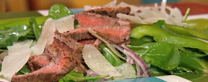 Arugula with beef salad