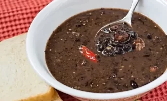 A simple and healthy black bean soup made with canned black beans.