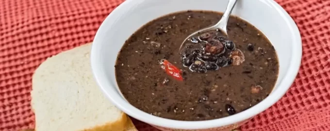 A simple and healthy black bean soup made with canned black beans.