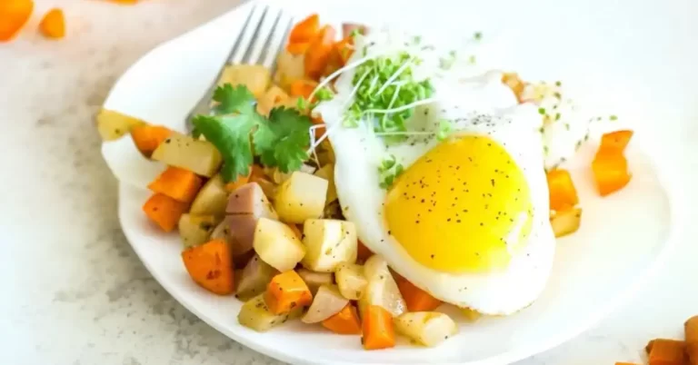 Vegetable Hash with Fried Eggs