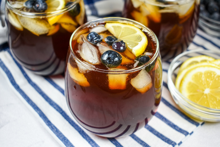 Blueberry Iced Tea on the table