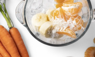 and carrot and orange to blender and blend until smoothie