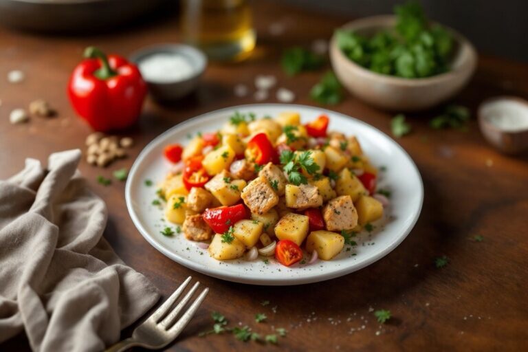 Chicken and Bell Pepper Potato Hash